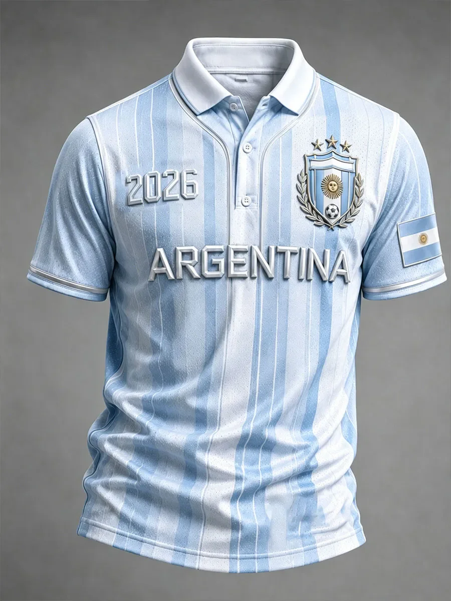 2026 Edition Argentine Fan Football Polo Shirt - 3D Print - Comfortable and Breathable - Suitable for Both Men and Women