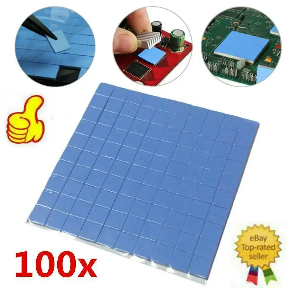 100pcs Heatsink Thermal Pad GPU CPU Heat Sink Cooling Conductive Silicone Pad 100*100*0.5mm Paste Processor Accessories