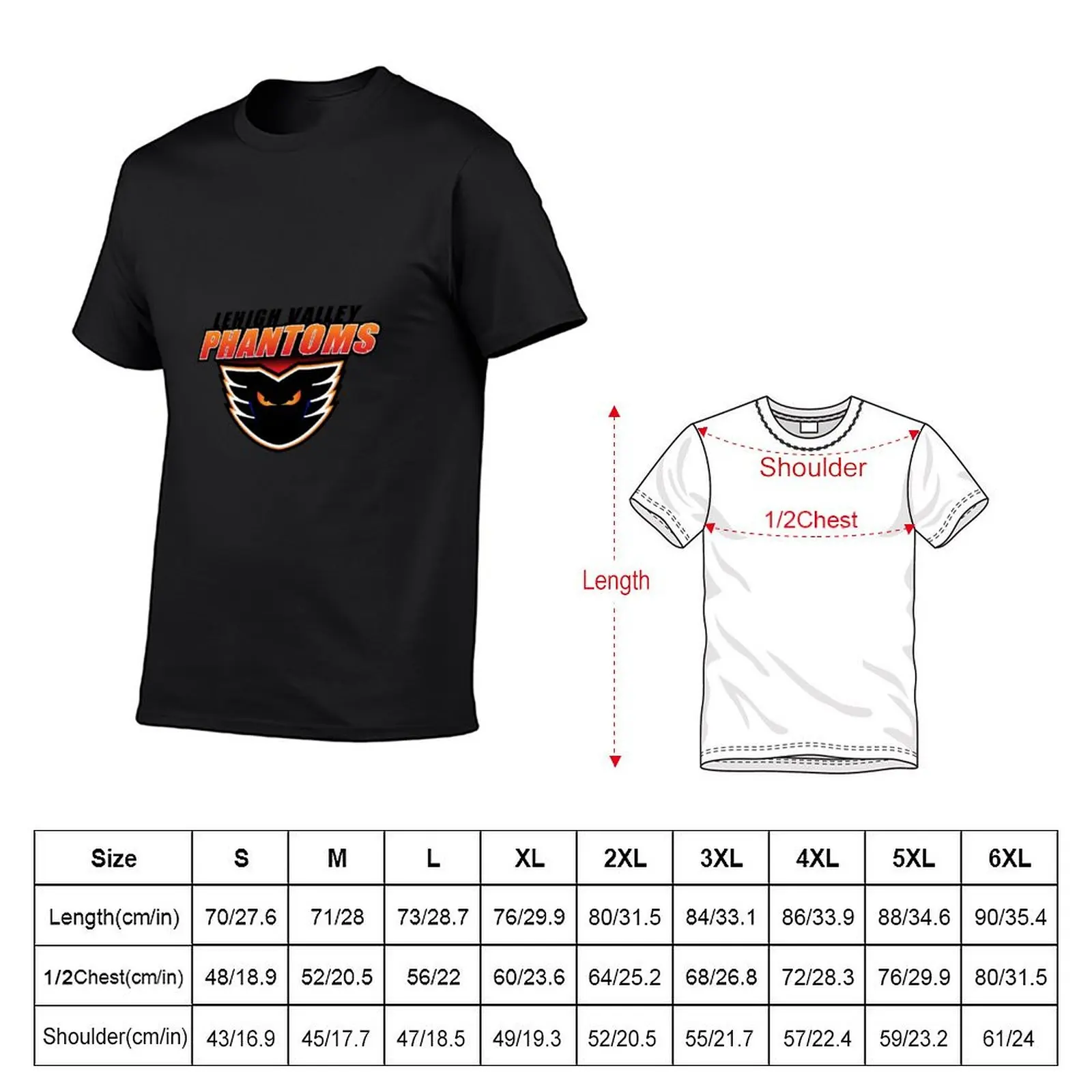 T-Shirt Phantoms de Lehigh Valley pour hommes, vêtements vintage personnalisés pour les fans de sport