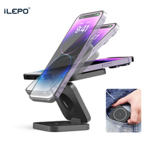 15W 3 in 1 Magnetic Wireless Charger Stand for iPhone 15 14 13 Pro Max Apple Watch 8 7 Airpods Induction Fast Charging Station