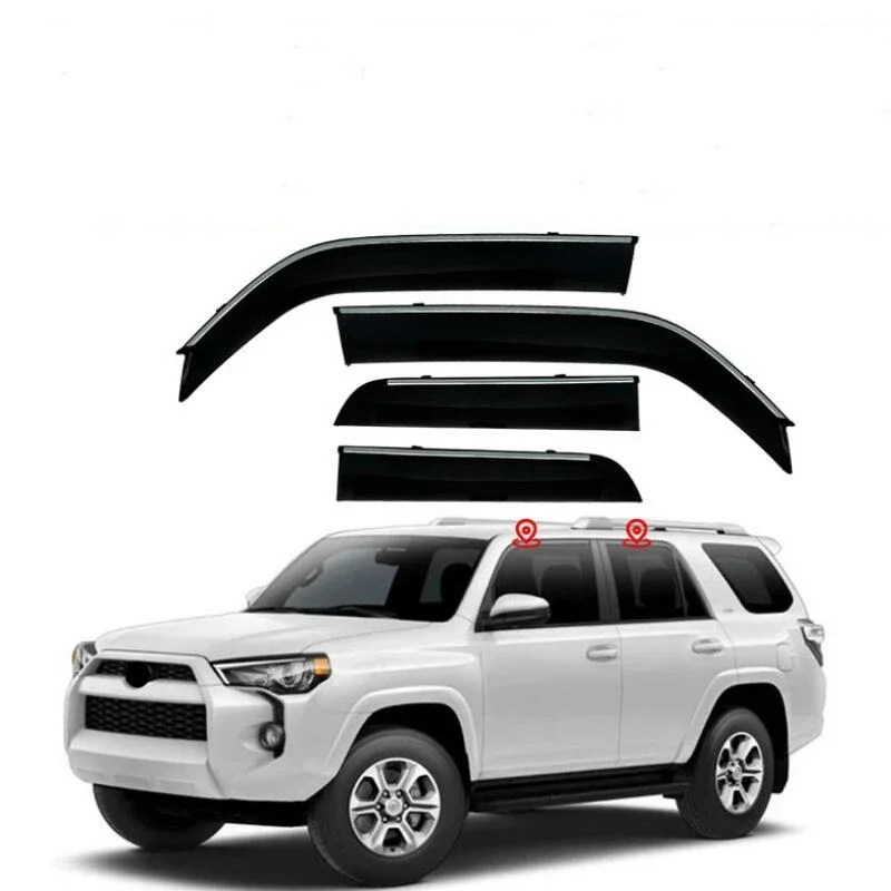 Window Visor Car Accessories Side Window Deflector Weather Shield For 4Runner 4 Runner 2010 2011 2012 2013 2014 2015 2016-2023