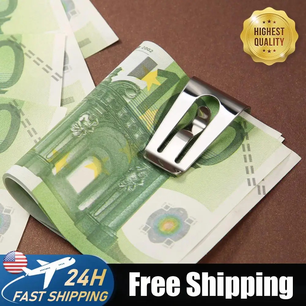 

Metal Dollar Cash Holder Credit Card Extra-thin Card Purses Simple Money Clips