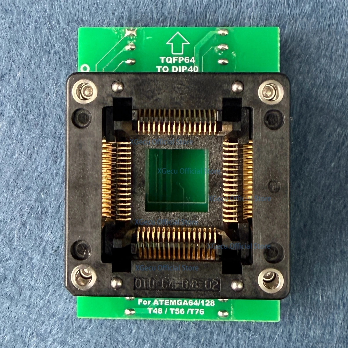 

Универсальный адаптер QFP64-DIP40. Модель: QFP64-08-01. Совместим с программаторами XGECU TL866II/T48/T56/T76.