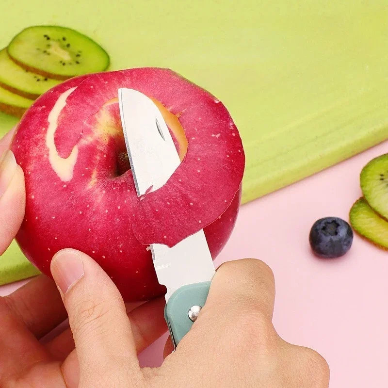 2-in-1 Foldable Fruit Knife & Peeler Multifunctional Portable Kitchen Tool Stainless Steel Ceramic Blade Peeling