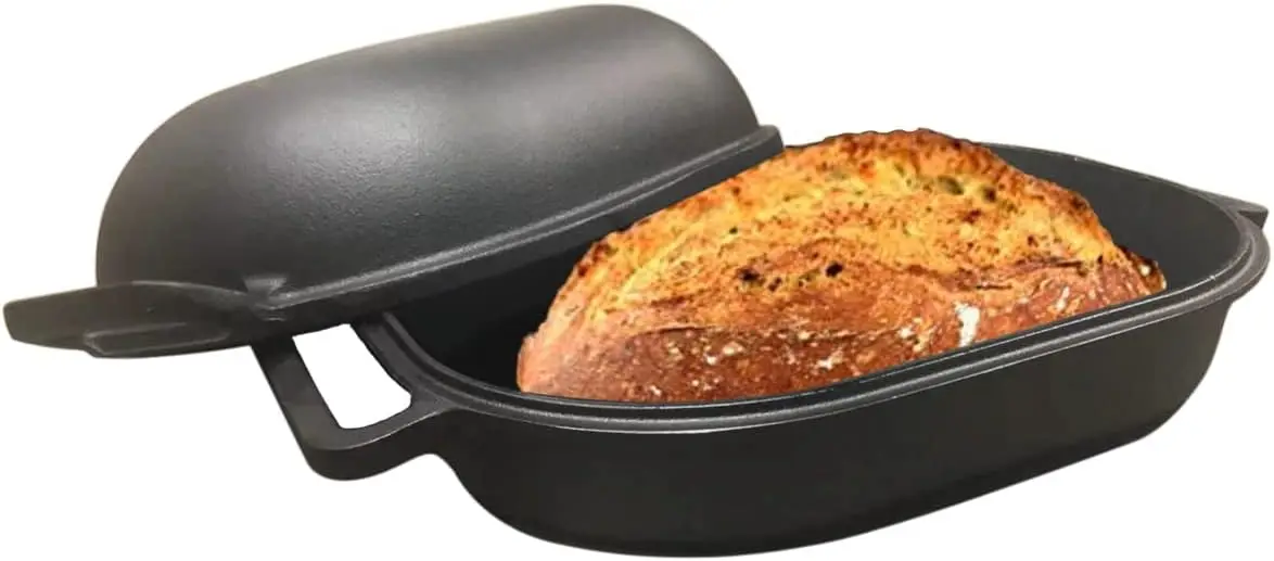 

Large Heavy Duty Pre-seasoned Cast Iron Bread & Loaf Pan A perfect way for baking Ideal for all types of bread baking