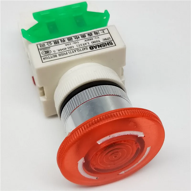 Emergency Stop Light Power 22mm Switches Mushroom Head on Off Pushbutton Led  Switch Lay37 Lay7 Y090