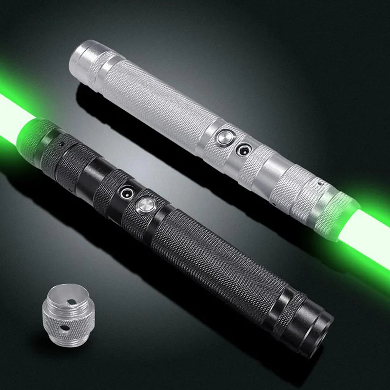 

Lightsaber RGB 7 Colors Metal Handle Laser Sword Double-edged Change Heavy Dueling Sound Two In One Light LED USB Charging