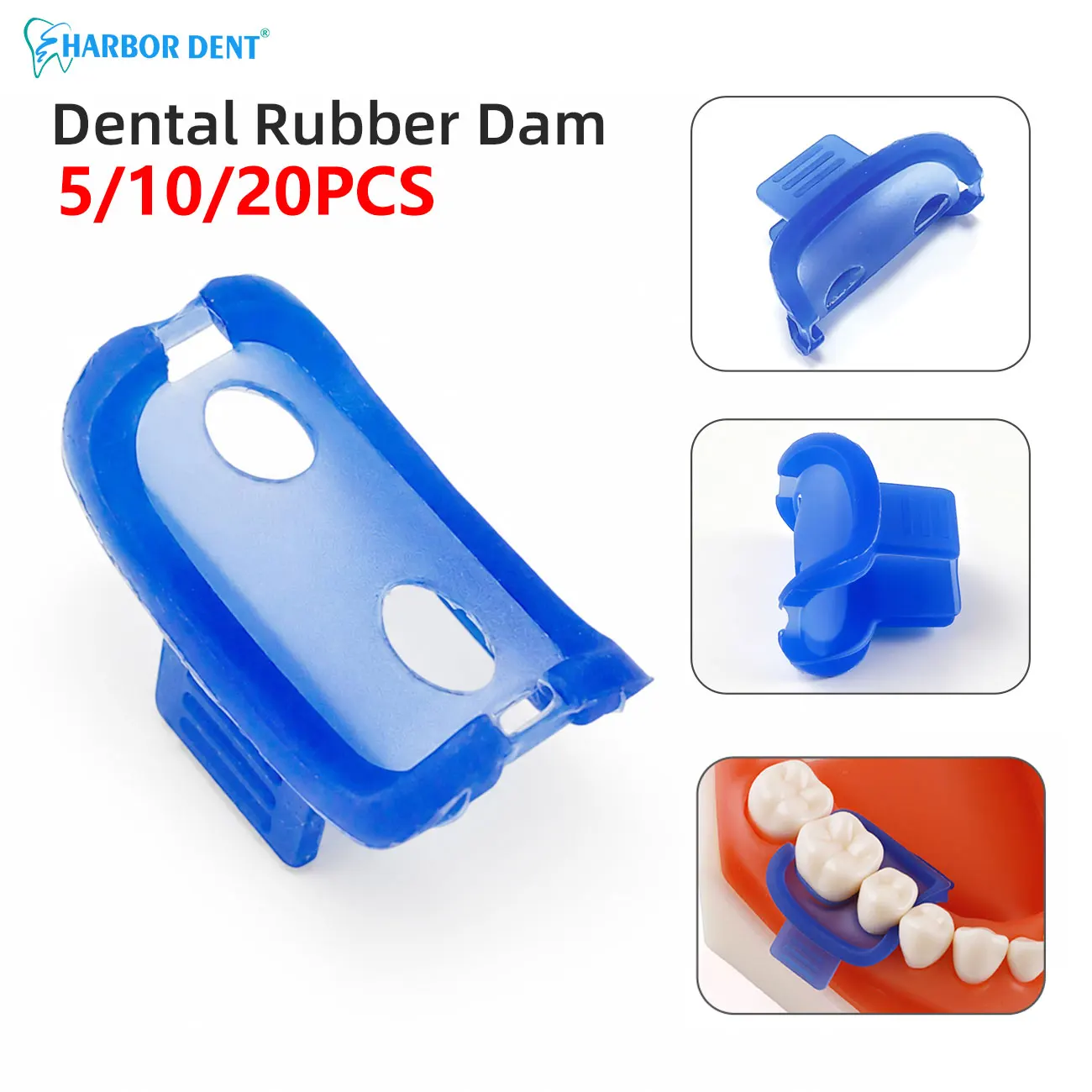 5/10/20Pcs Dental Rubber Dam Clamps Holder Mini Dam Silicon Rubber Dam Clamp Clip 2holes Autoclavable Dentist Tools