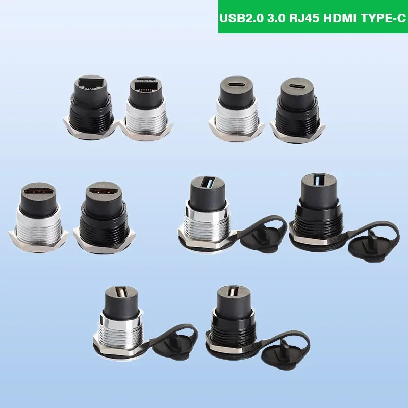 

USB 2.0 USB 3.0 RJ45 TYPE-C Connector Female-to-female Flange Socket Module 6U Contacts Gold Plated Stable Transmission