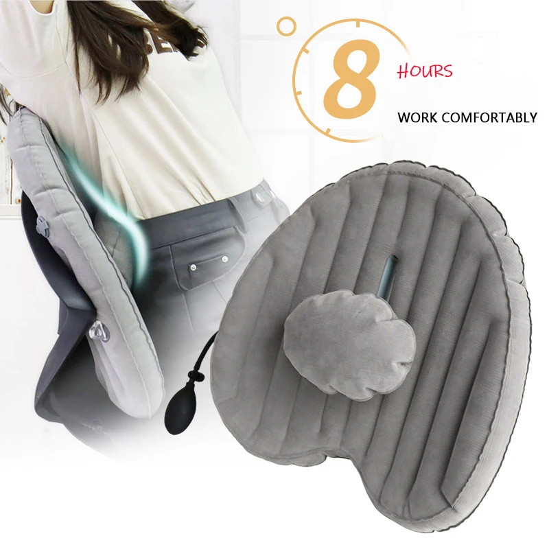 Universal Inflatable Waist Support For Car Adjustable Backrest Auto Seat Lumbar Cushion Office Lumbar Pillow Interior Supplies