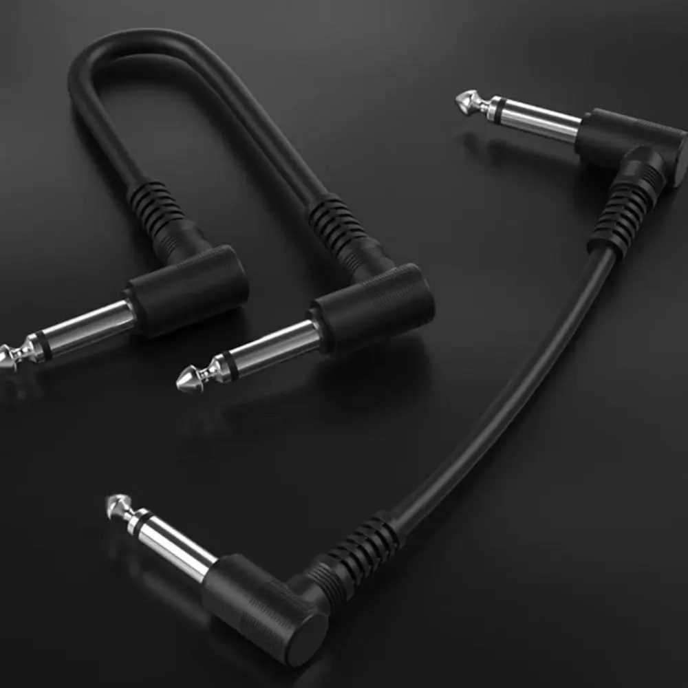 Cable de Pedal de Guita de 15/30cm, Cable de ángulo recto, línea de Cable de efecto de guitarra, Cable de conexión de guitarra negro, amantes de la música