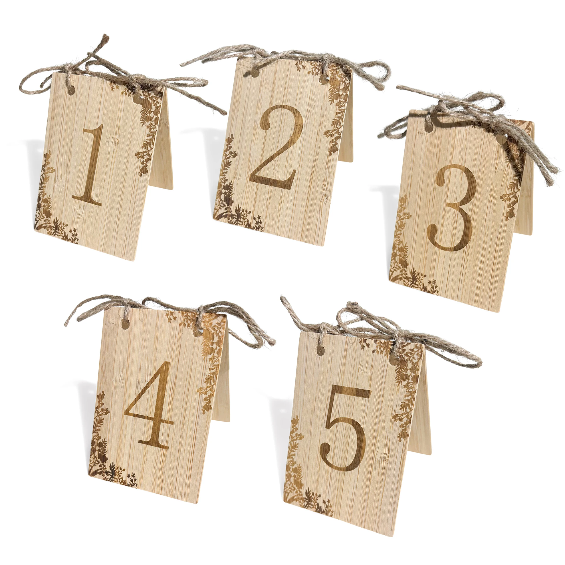 5-teiliges Hochzeitstischnummern-Set aus Holz, wiederverwendbare Sitztabelle, Tischnummernkarte, perfekt für Hochzeiten, Veranstaltungen oder Catering-Dekorationen – Detail 4