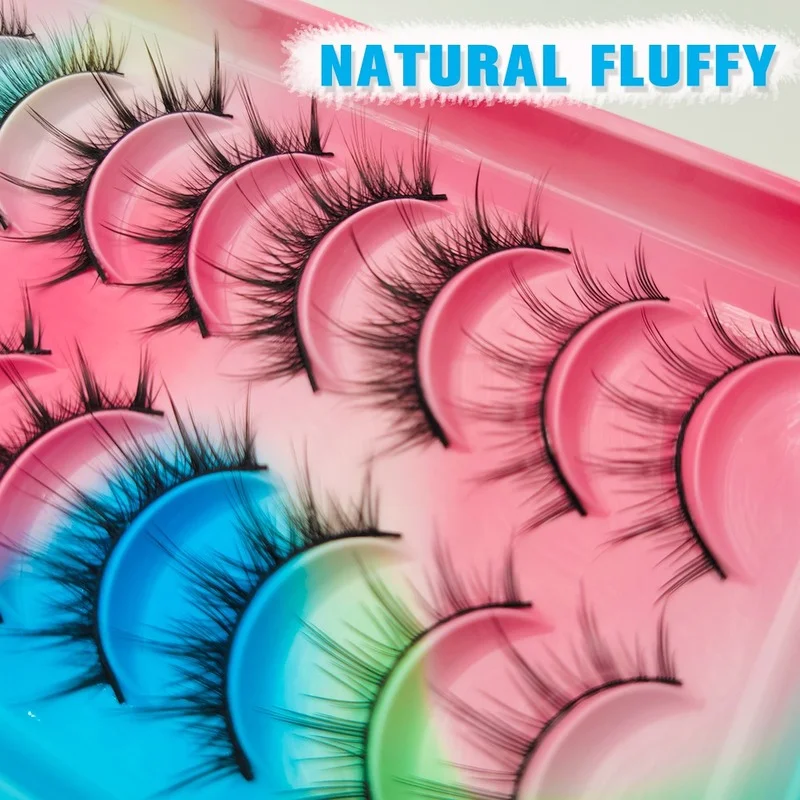 5/10 Paare manga Wimpern neue Ankunft Anime Cosplay natürliche wispy Wimpern koreanische Make-up künstliche falsche Wimpern wieder verwendbare Wimpern – Detail 7
