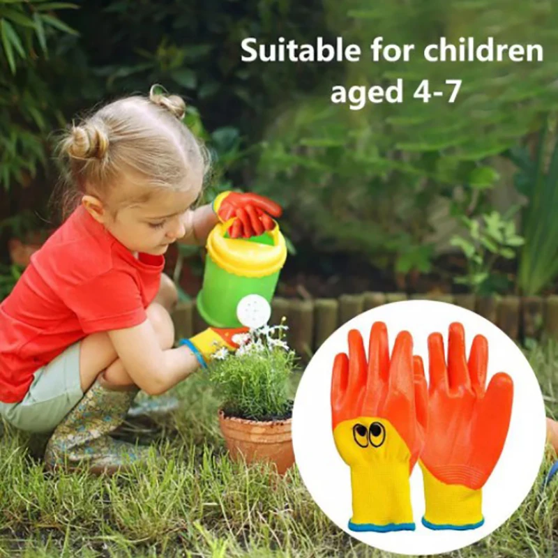 Guanti da giardinaggio per bambini guanti da giardino per bambini rivestiti in Nitrile per bambini bambine ragazzi lavoro manuale per giovani