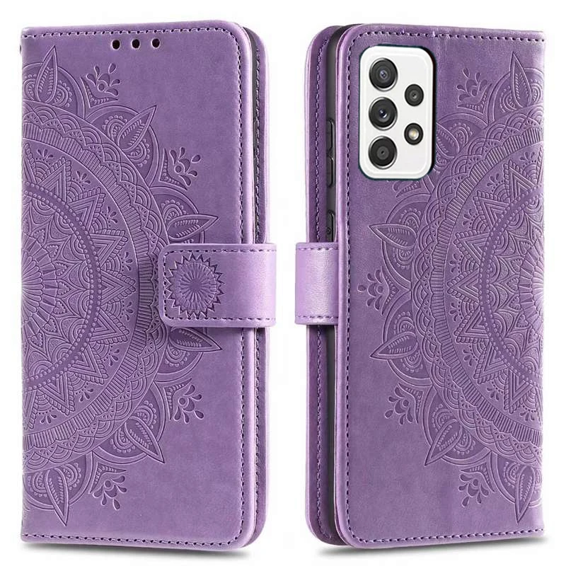 Embossed Floral PU Leather Wallet Case for Samsung Galaxy A14 A24 A34 A54 A13 A23 A33 A53 A73 A12 A22 A32 A52 A30 A50 Flip Cover