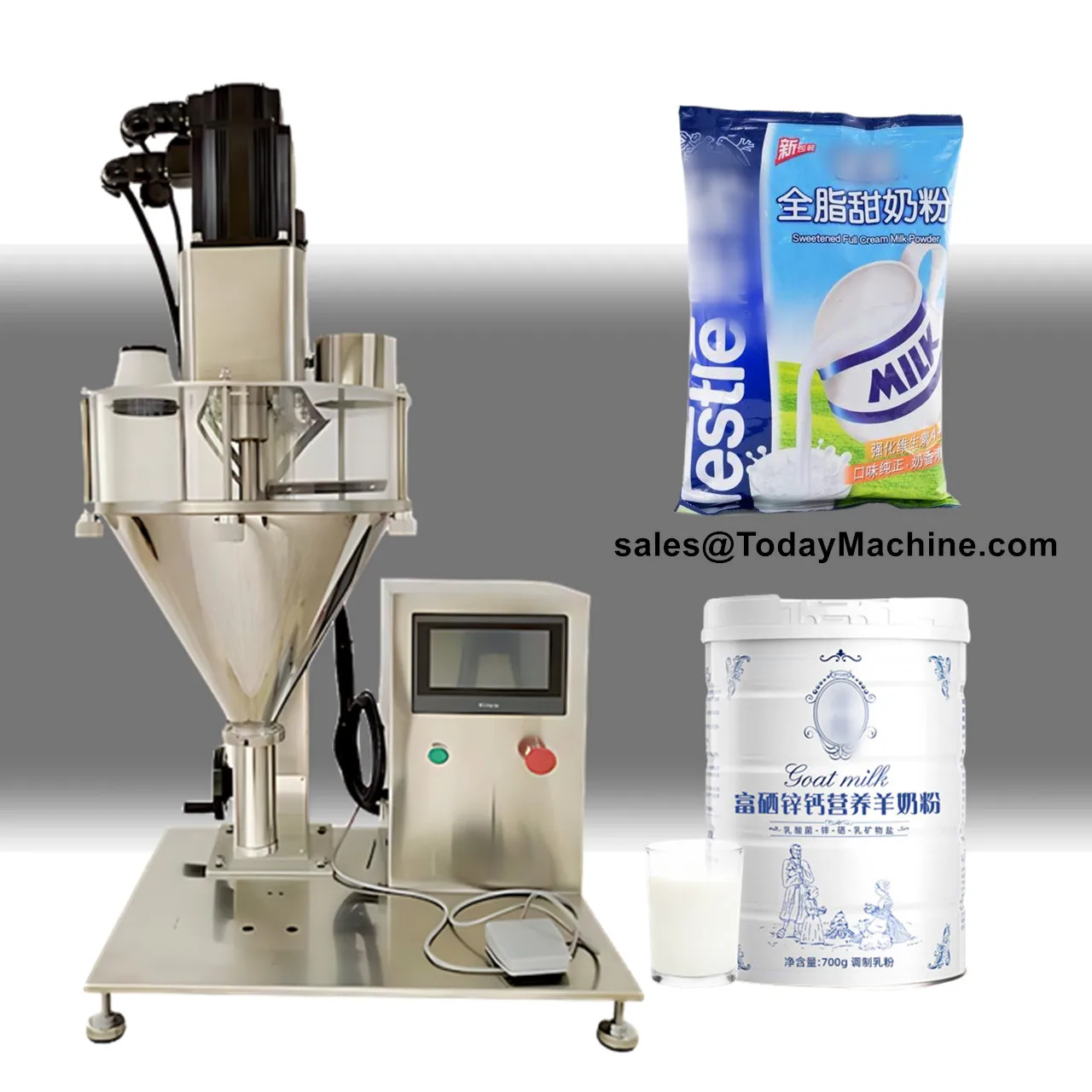 Dry Seasoning Protein Flour Spices Milk Powder Auger Dosing Filling Machine