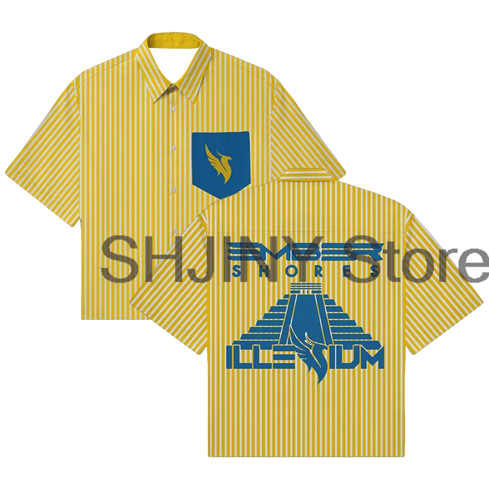 

Illenium Ill Es25 Button Down Shirts Short Sleeve T-shirt Women Men Streetwear Tops