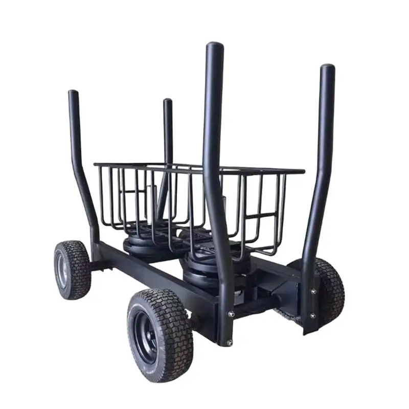 Adjustable Resistance Sled Car Tank Car with Barbell Weight Carrying Walking Cart Commercial Gym Fitness Equipment