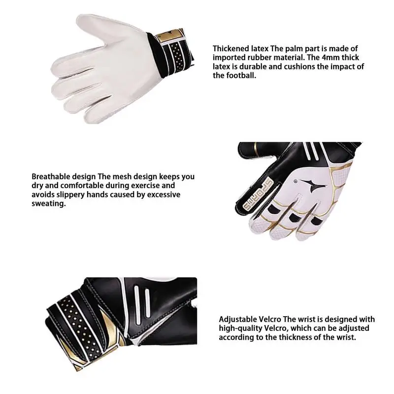 Goalkeeper Gloves Kids Adults Anti-Slip Goalie Gloves Latex Grip Professional Soccer Protection Football Men Women Match Gloves