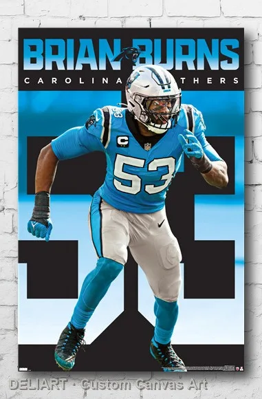 

CAROLINA PANTHERS - BRIAN BURNS Canvas Poster Custom Size Available Room Decoration Home Decor Wall Art