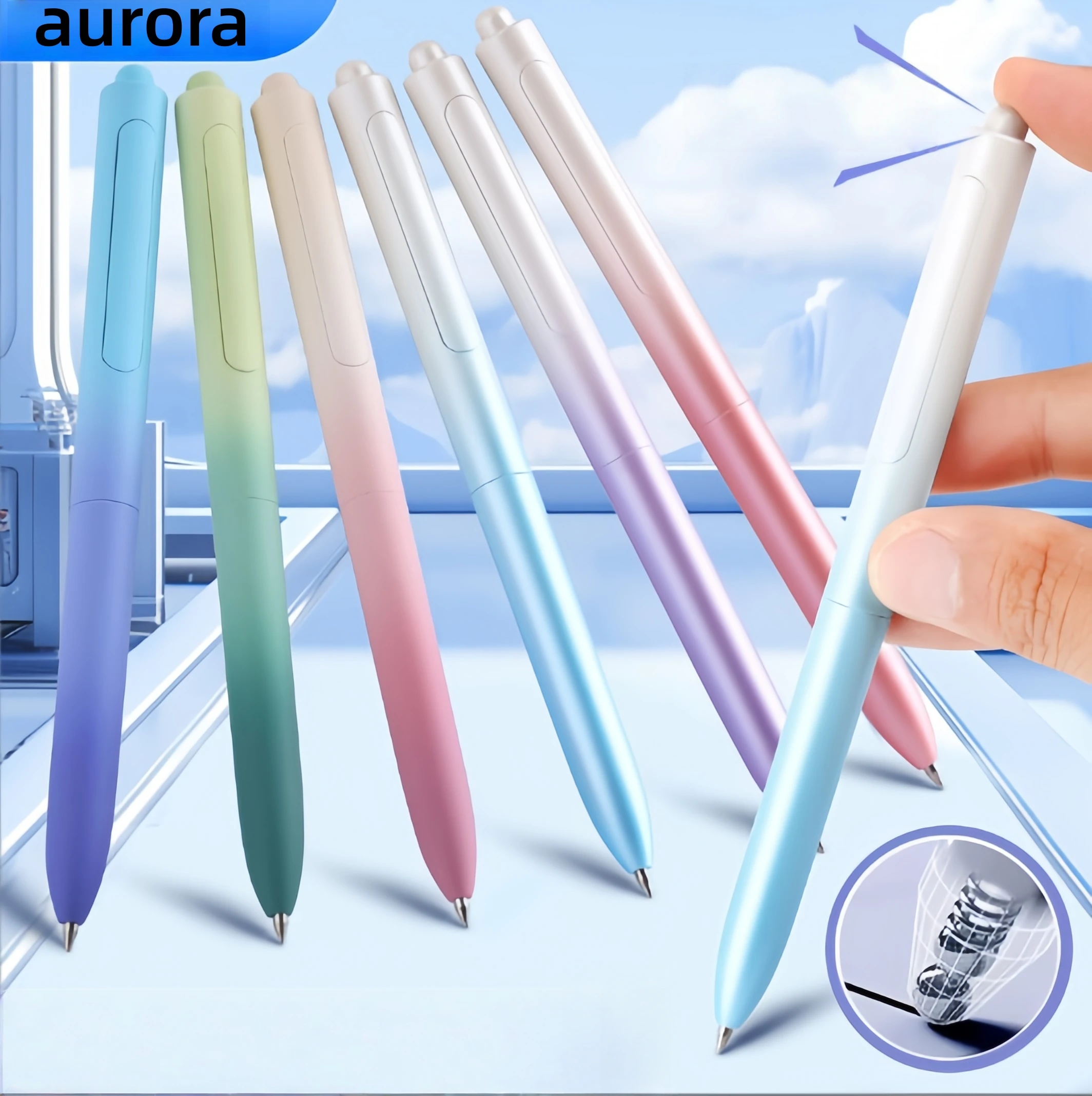 

6 Aesthetic Gel Pens, 0.5mm Fine Point Black Pens, Low Center of Gravity, Simple and Stylish, Smooth Writing Without Ink Breakage, Christmas Gift Pens, Retractable Gel Pens, a Wise Choice