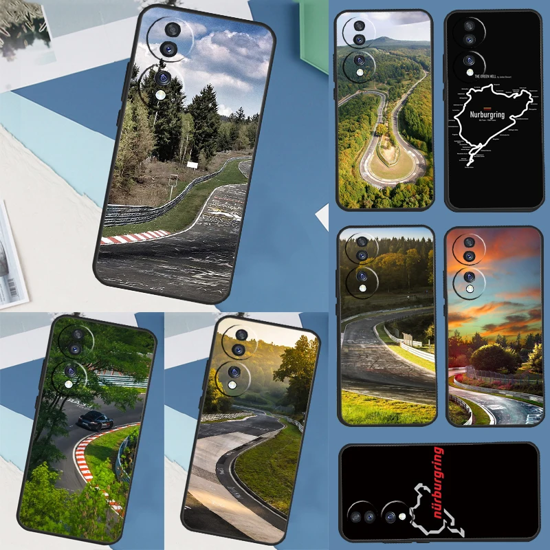 Green Hell Nurburgring Case For Huawei P40 P20 P30 Pro Nova 9 5T P Smart For Honor Magic5 Lite X9a 70 50 X8 Cover