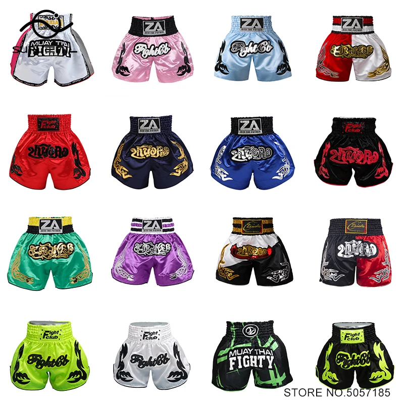 

Kickboxing Shorts Muay Thai Shorts Men Women Child Boxing Shorts Satin Gym Sanda Fighting Grappling MMA Fight Training Pants