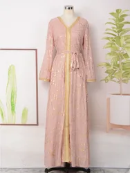 Eid Dubai Muslim Party Dress for Women Abaya Jalabiya Long Dresses Morocco Kaftan Vestidos Largo Ramadan Gown Robe Caftan 2024