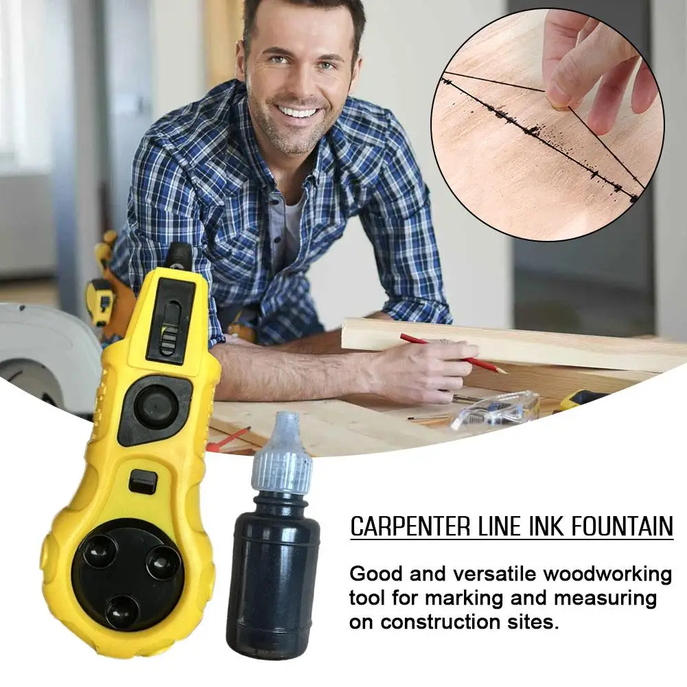 Carpintaria Marker Line String Reel Fonte de Tinta de Construção Scribe Automatic Take-up Callback Chalk Kit J6q0