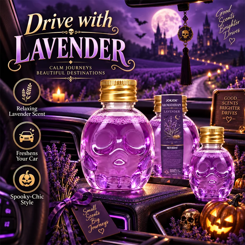Skull-Shaped Wooden Car Air Freshener Long-Lasting Car Diffuser Perfume Bottle Car Perfume Keep Car Fresh