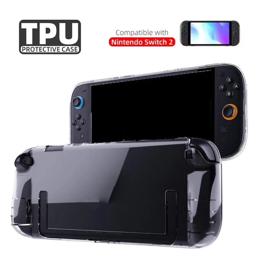 Capa de TPU para Console Nintendo Switch 2, Protetor Transparente Macio e Cristalino para Acessórios de Jogo Switch 2
