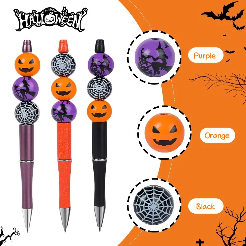 Halloween Creative High Appearance Level Diy Cartoon Pattern Multi-functional Fun Rotating Ballpoint Pen Halloween Student Gift