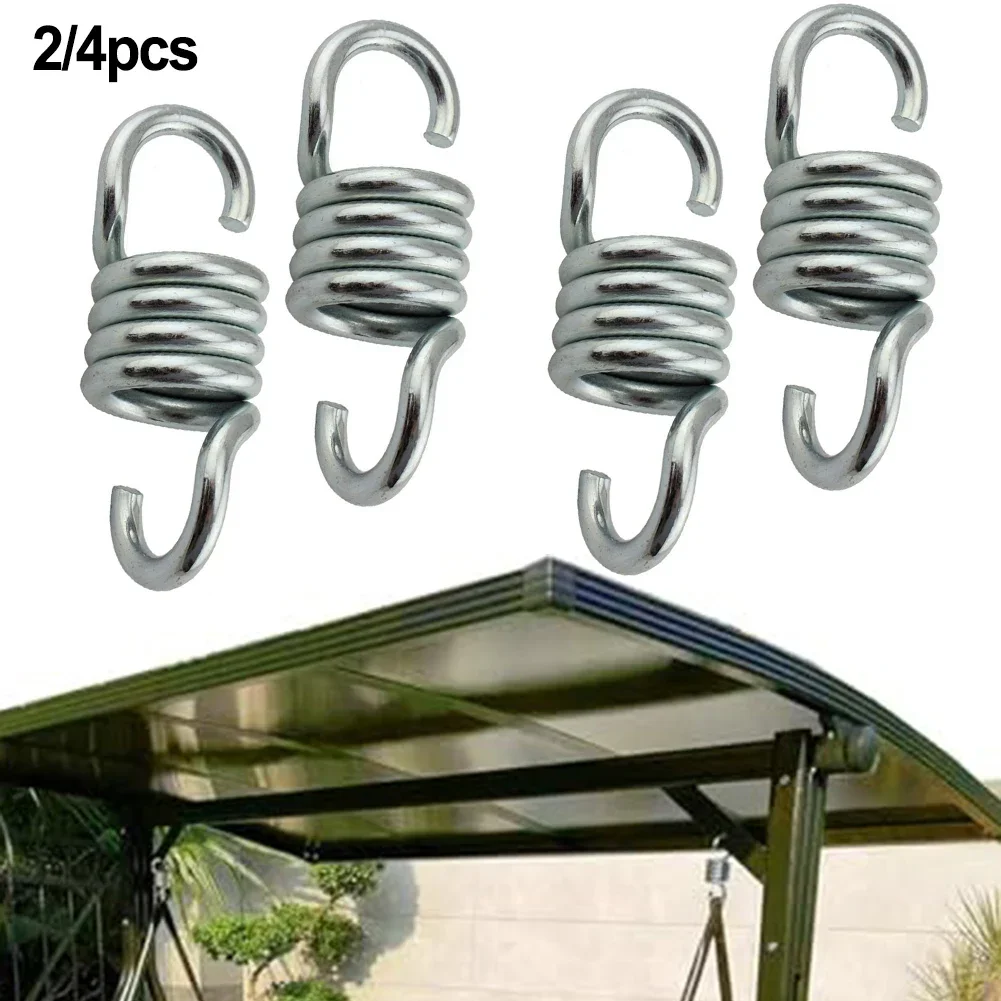 2pcs 7mm Steel Porch Swing Springs Hangers Heavy Duty Chair Suspension Ceiling Mount Garden Outdoor Living Furniture Porch Swing