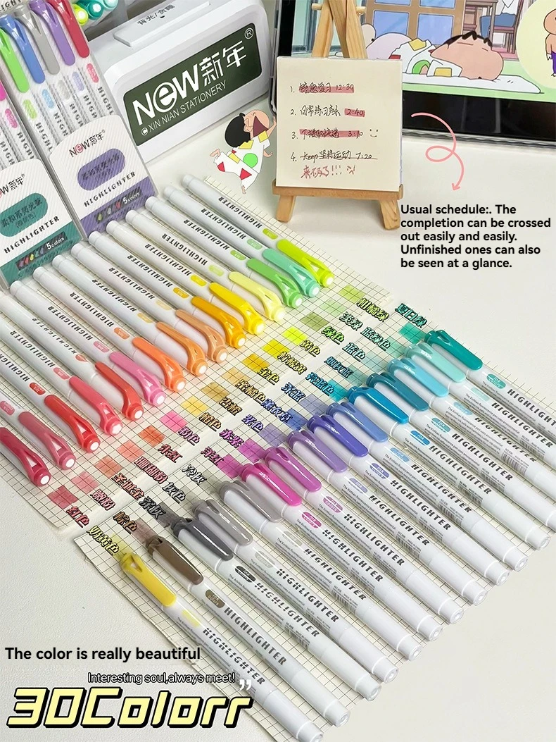 5/15PC Fluoreszierende Stift Set Student Kennzeichnung Strich Schlüssel Kennzeichnung Stift Hohe Schönheit Farbe Handbuch Stift Charge – Detail 1