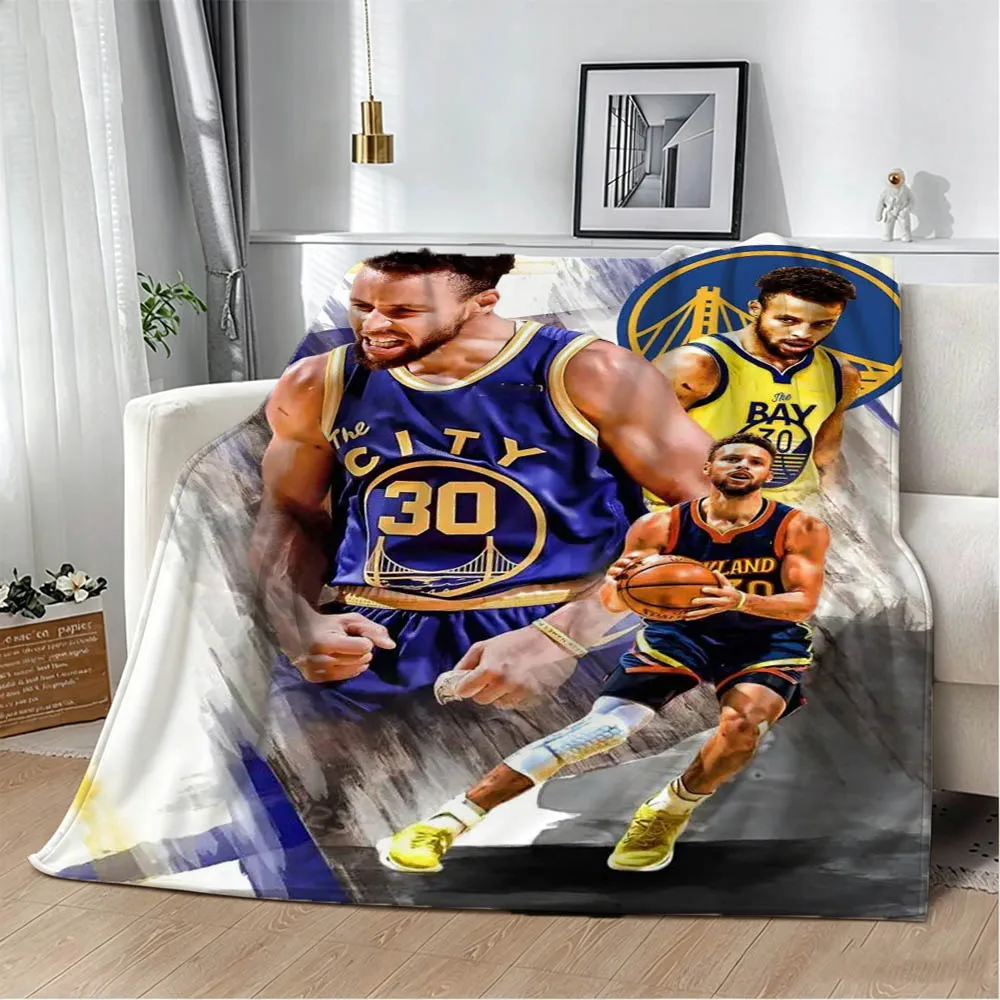 3D S-Stephen Basketball Player C-Curry-S Flannel Blanket Soft Throw Blanket Art For Home Decor Bedroom Bed Sofa Picnic Fans Gift