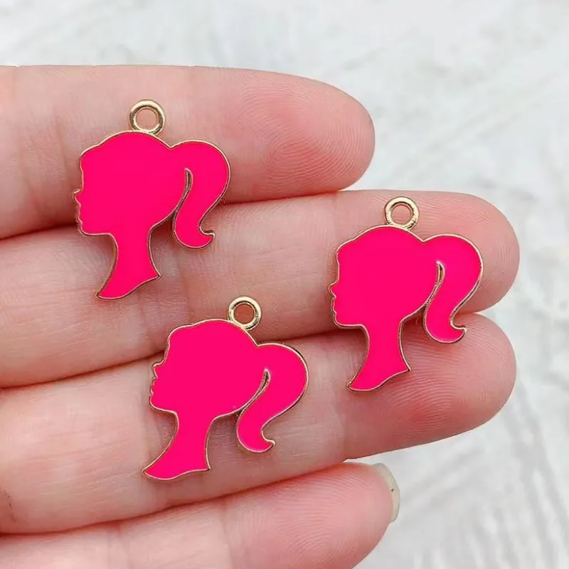 10pcs Enamel Cartoon Beautiful girl charming jewelry making cute earrings pendant bracelet necklace charm