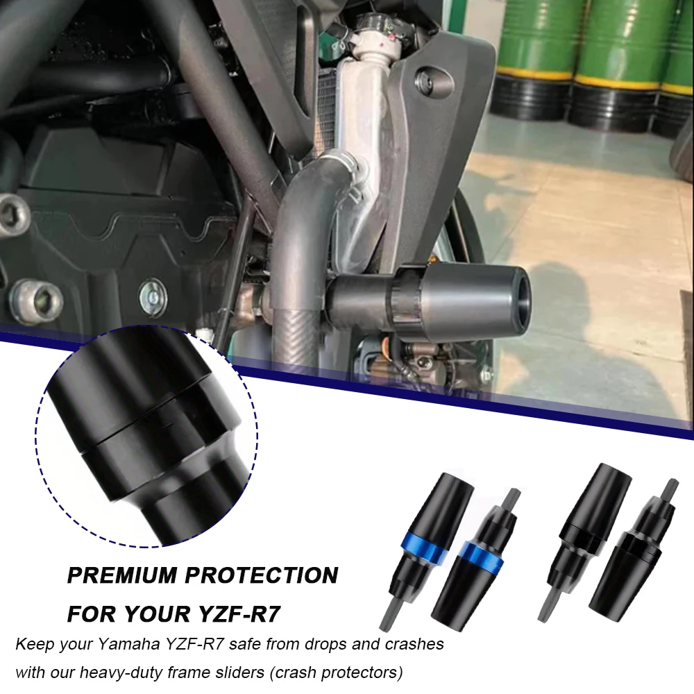 Falling Protection Motorcycle Parts Engine Crash Bobbins Pad Protection Frame Sliders Crash Protector For YAMAHA YZFR7 2021-2024