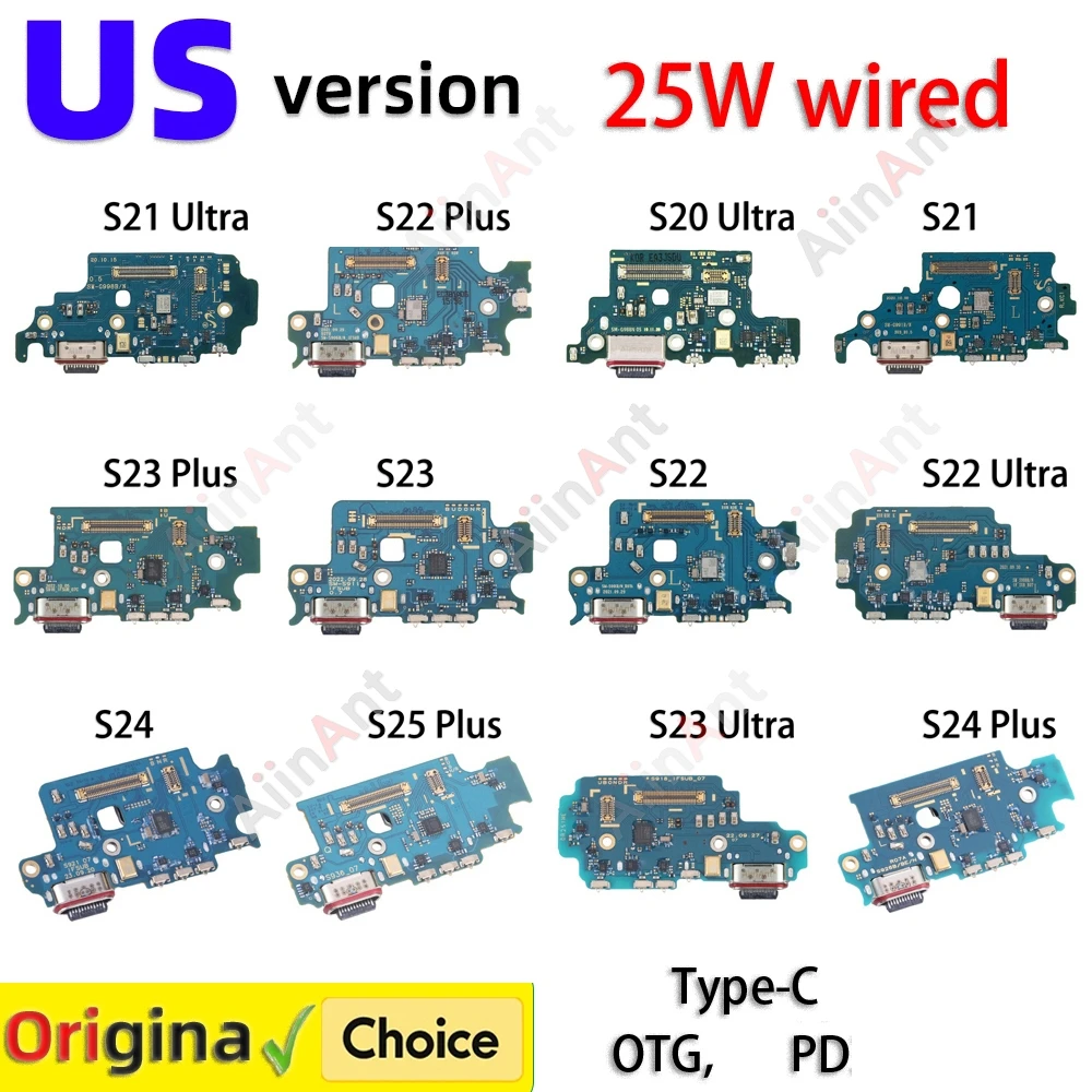 USB-разъем для зарядки и док-станции, гибкий кабель для Samsung Galaxy S25 S24 S23 S20 S21 Ultra Plus FE S921U G988U G981U G986U
