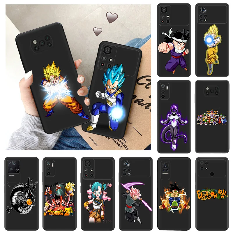 Soft Cases for Xiaomi Mi Poco X4 Pro F3 F4 GT F5 X3 X5 M4 M3 C51 C50 C40 M5 D-Dragons B-Balls Z Anime DBZ Black Phone Case Cover