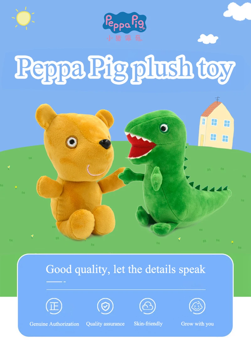 6 Style Peppa Pig 19cm Plush Dolls Teddy Dinosaur George Plush Toys Cute Cartoon Figure Model Stuffed Toy Birthday Gift For Kids