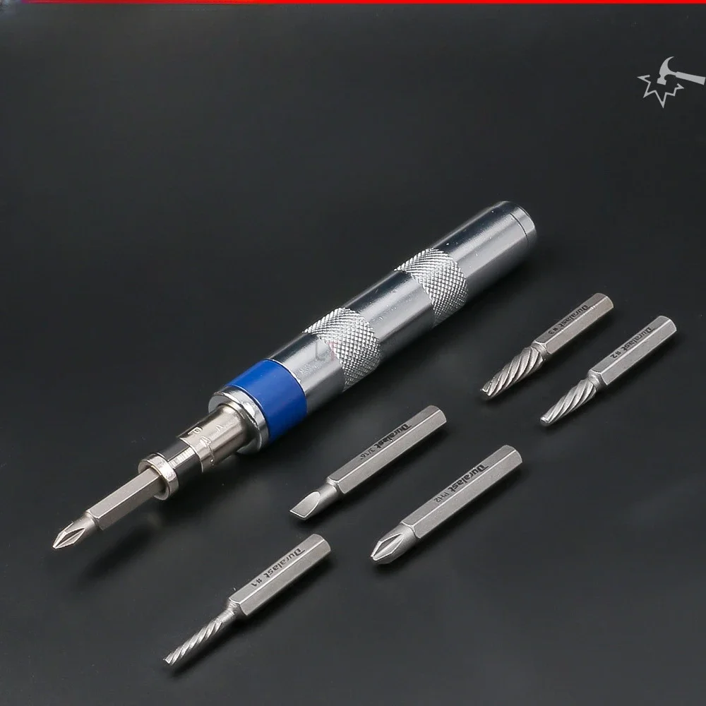 6-in-1 Screw Extractor Hexagonal Handle Spiral Extractor Broken Head Screw To Easy Take Out Broken Wire Bolt Remover Hand Tool