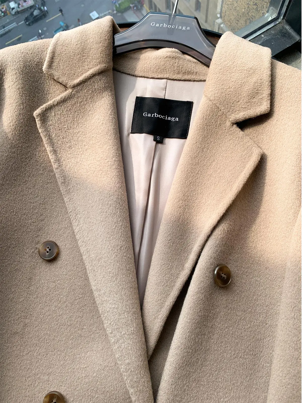 

Garbociaga Double-Faced Woolen Coat Original Version 00% Wool Women's Autumn Winter Outerwear Long Sve Midi Length