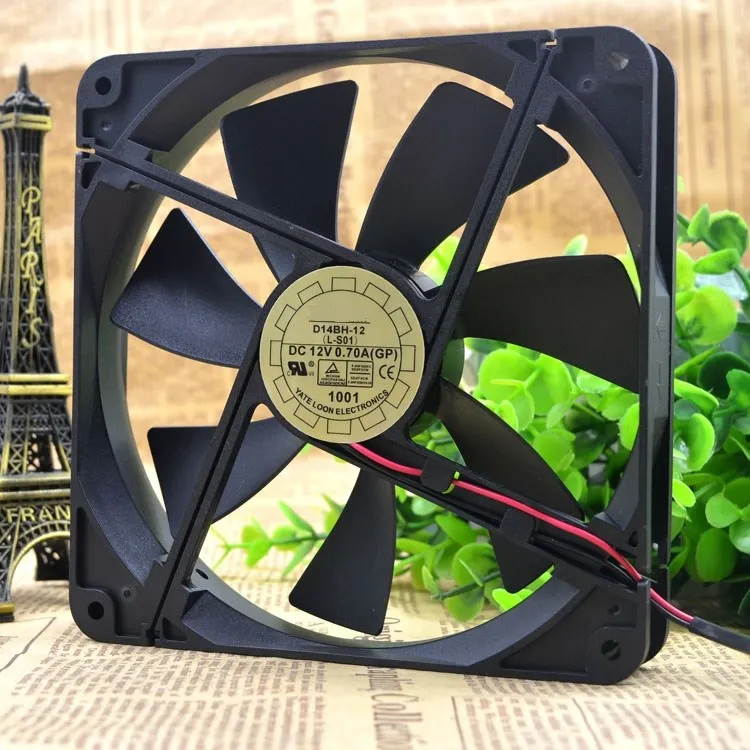 D14BH-12 140mm Cooler Cooling Fan 140X140X25mm 4-wire PWM 2500RPM 0.35A For Yate Loon Mute Computer Chaasis Cpu Cooling Fan