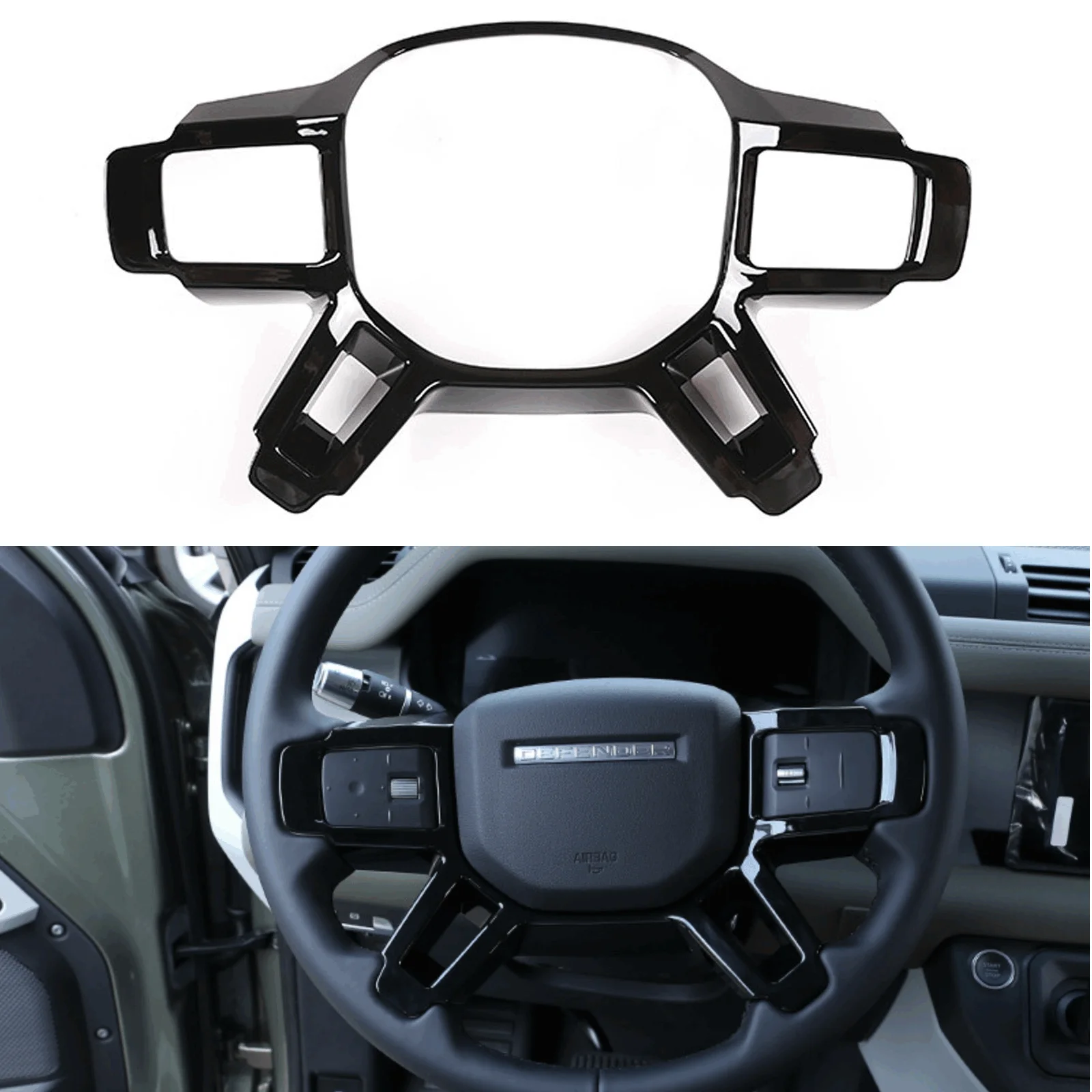 

ABS Steering Wheel Frame Trim Cover For Land Rover Defender 20-21