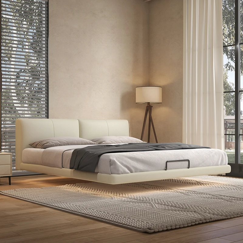 White Soft Double Bed Couples Australia Style Floating Modern Double Bed Luxury Japanese Wooden Camas De Dormitori Furniture