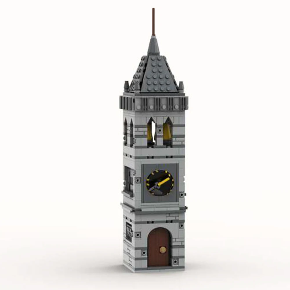 Gobricks MOC Średniowieczna kościół Modułowa architektura Zestaw klocków wioska Średniowieczny domek Model willi Cegła Puzzle dla dzieci Zabawki