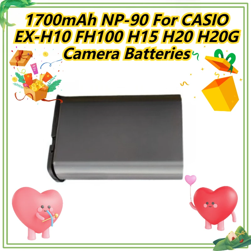 

1700mAh NP-90 For CASIO EX-H10 FH100 H15 H20 H20G Camera Batteries