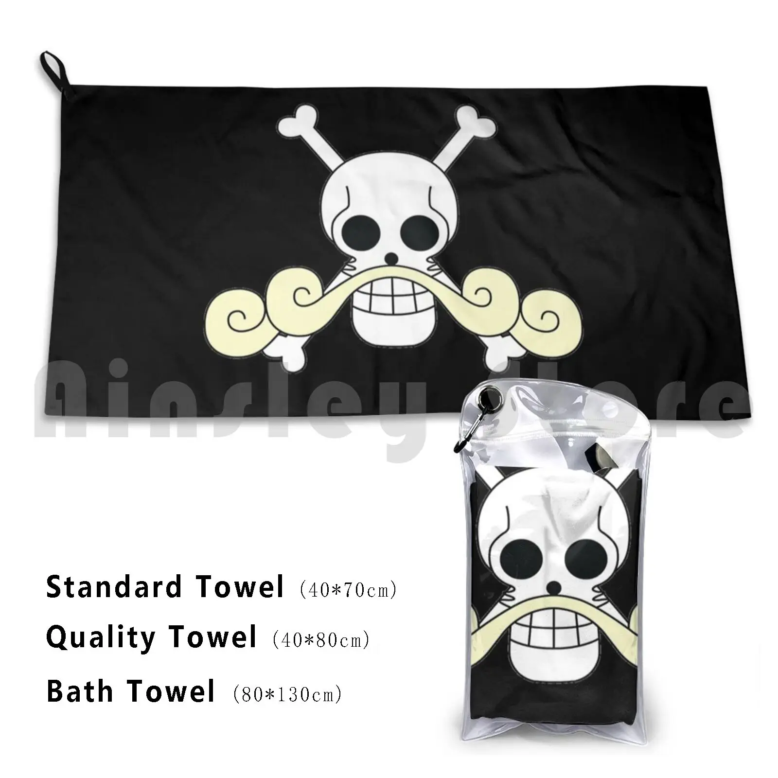Copie De Zoro Logo Bath Towel Beach Cushion Whitebeard Logo Pop Culture Luffy Anime Manga