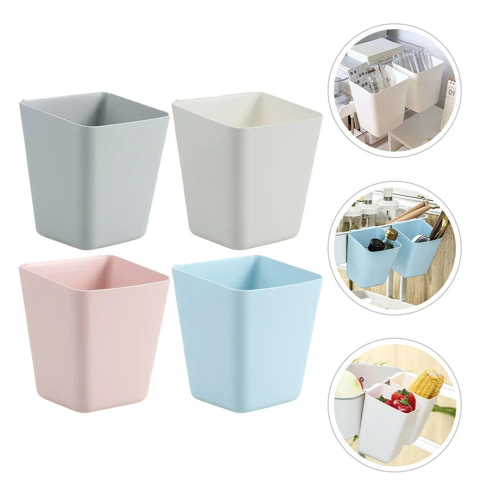 4pcs Cart Hanging Cup Holders Make Up Brush Holders Trolley Small Hanging Baskets