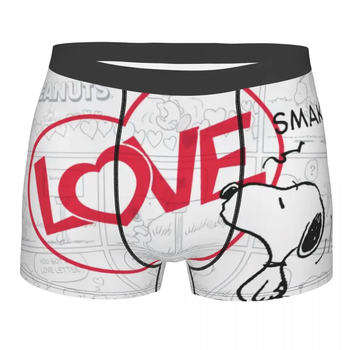 

Модные боксеры с мультяшным принтом Снупи и Вудстока, мужские дышащие трусы-брифы, нижнее белье